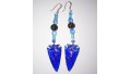 Blue Arrowhead Earrings 