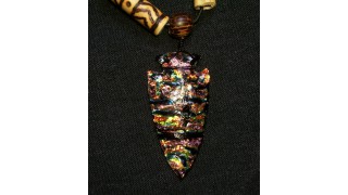Dichroic Glass Arrowhead Necklace SOLD
