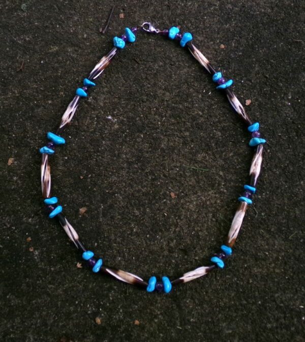 Bone and turquoise necklace