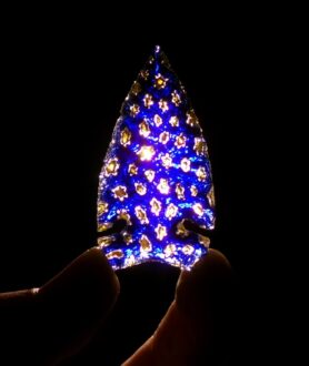 Blue Millefiori Glass Arrowhead