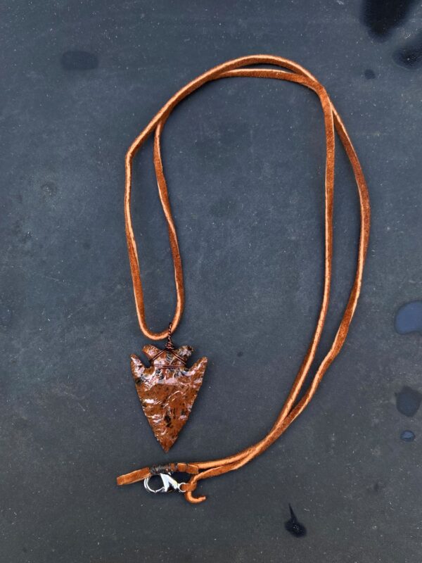 Great Basin Mahogany Obsidian Arrowhead Necklace (NEW!) - Image 2