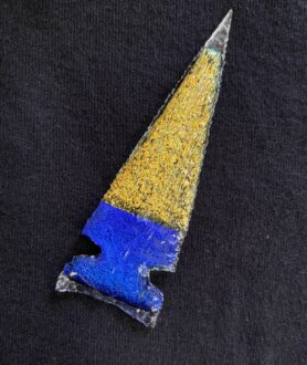Blue and Gold Dichroic Glass Arrowhead (NEW!)